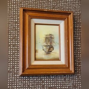 PIRATE SHIP OIL PAINTING